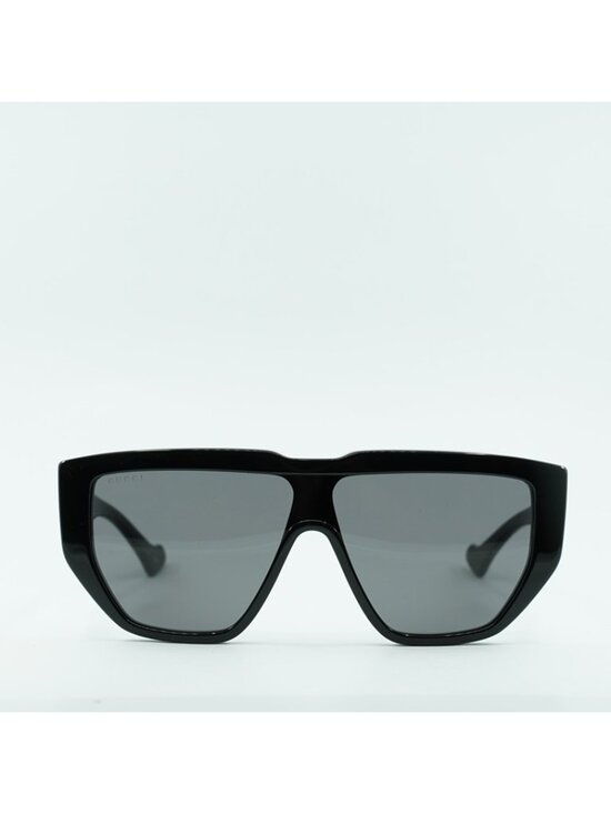 Gucci GG0997S 002 Sunglasses Black Shield Frame, Grey Lenses main image 4